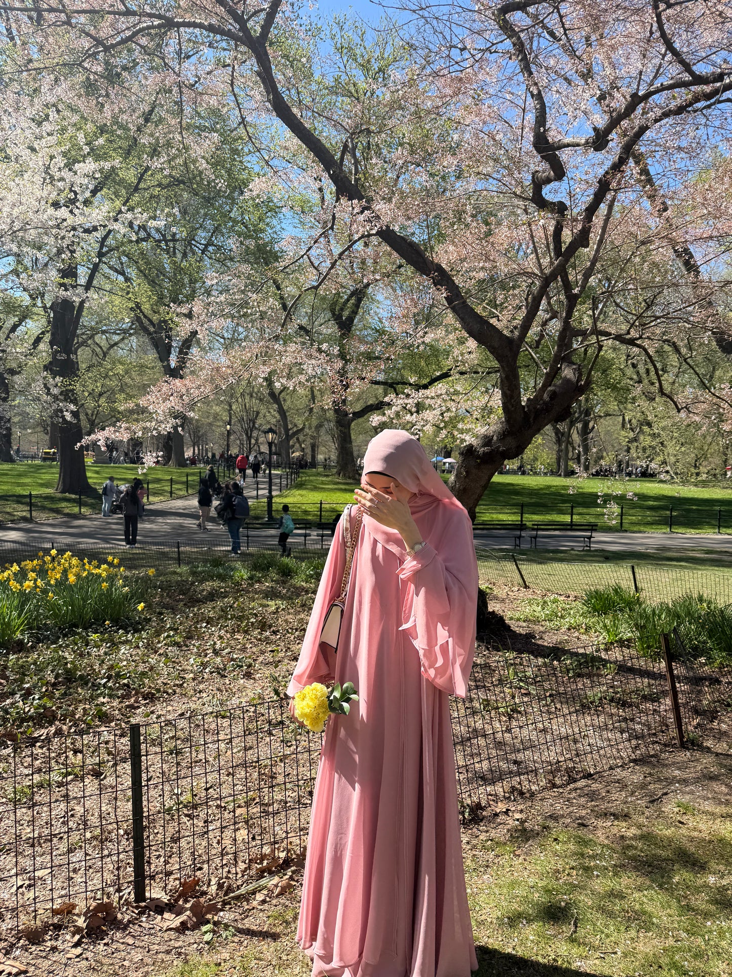 Double layered Abaya in Blossom with hijab