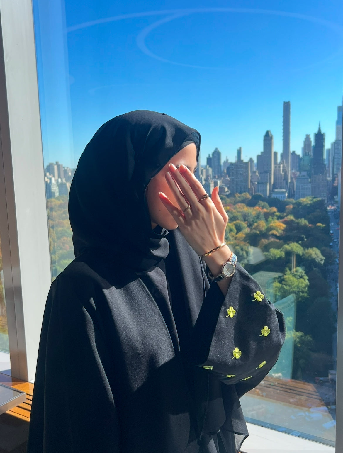 Four Leaf Clover Embroidered Abaya