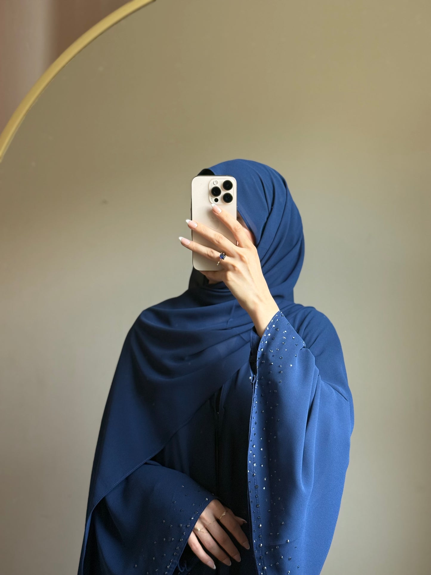 Umbrella Abaya with hijab in Royal blue