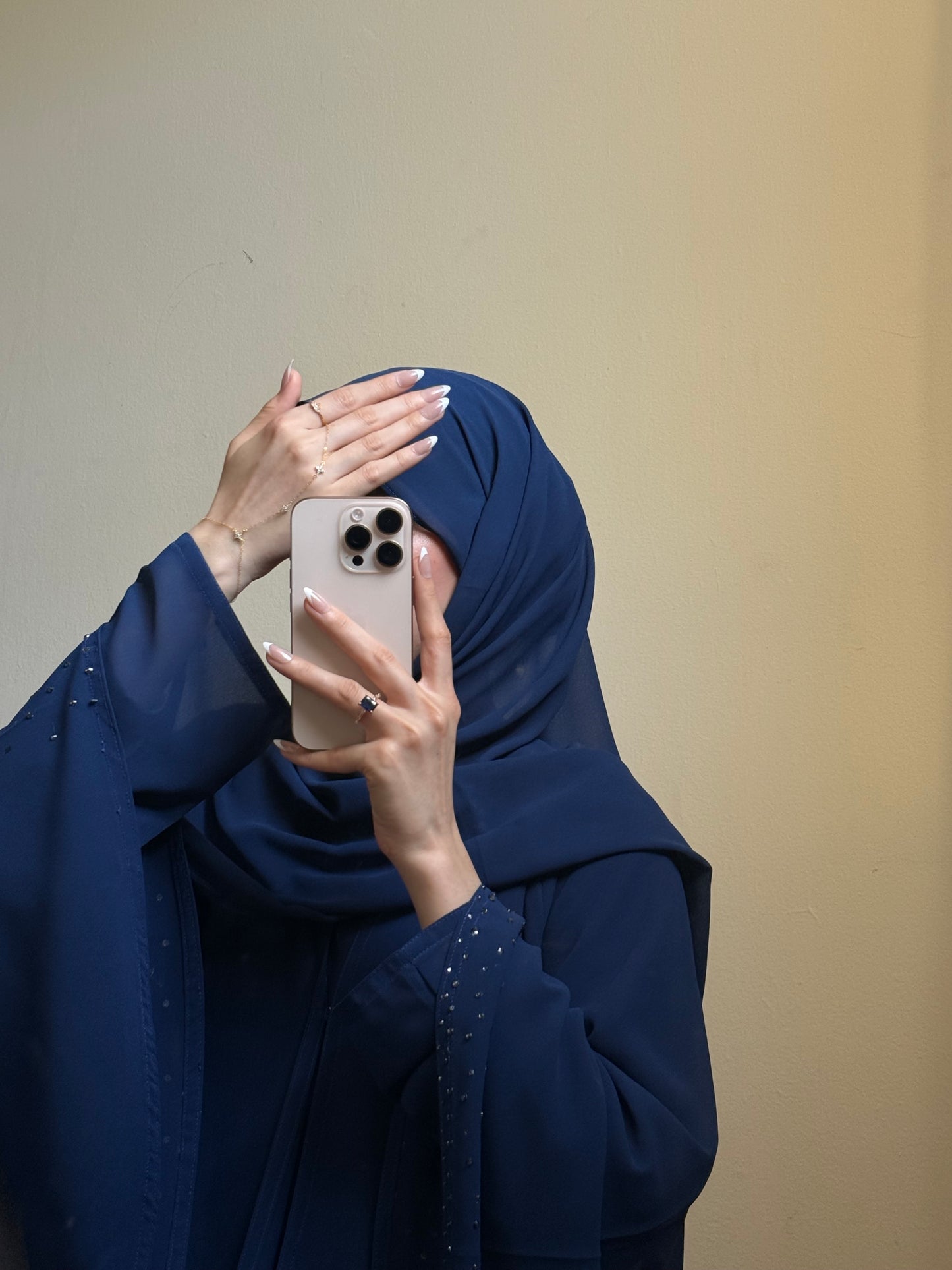 Umbrella Abaya with hijab in Royal blue