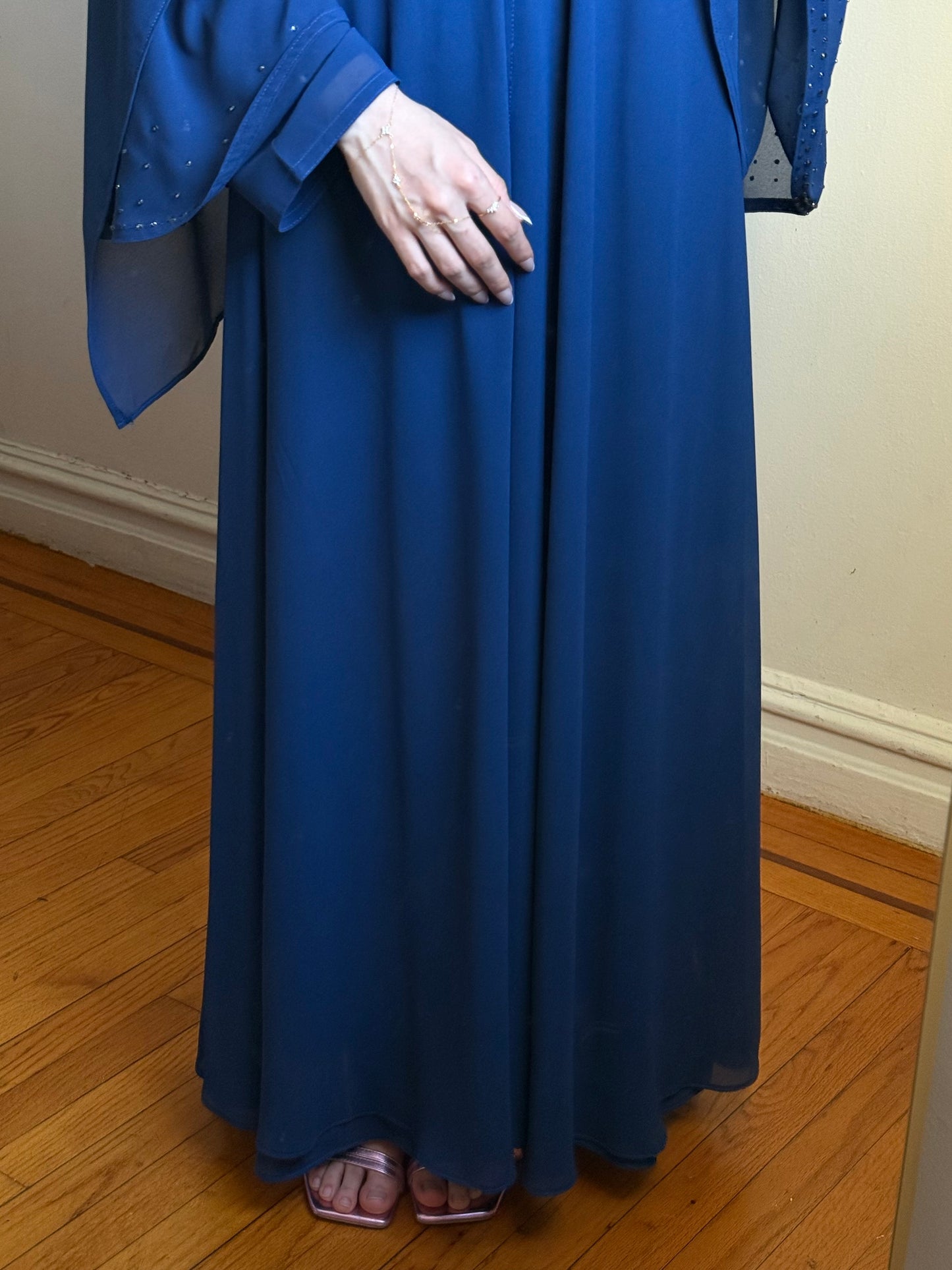 Umbrella Abaya with hijab in Royal blue