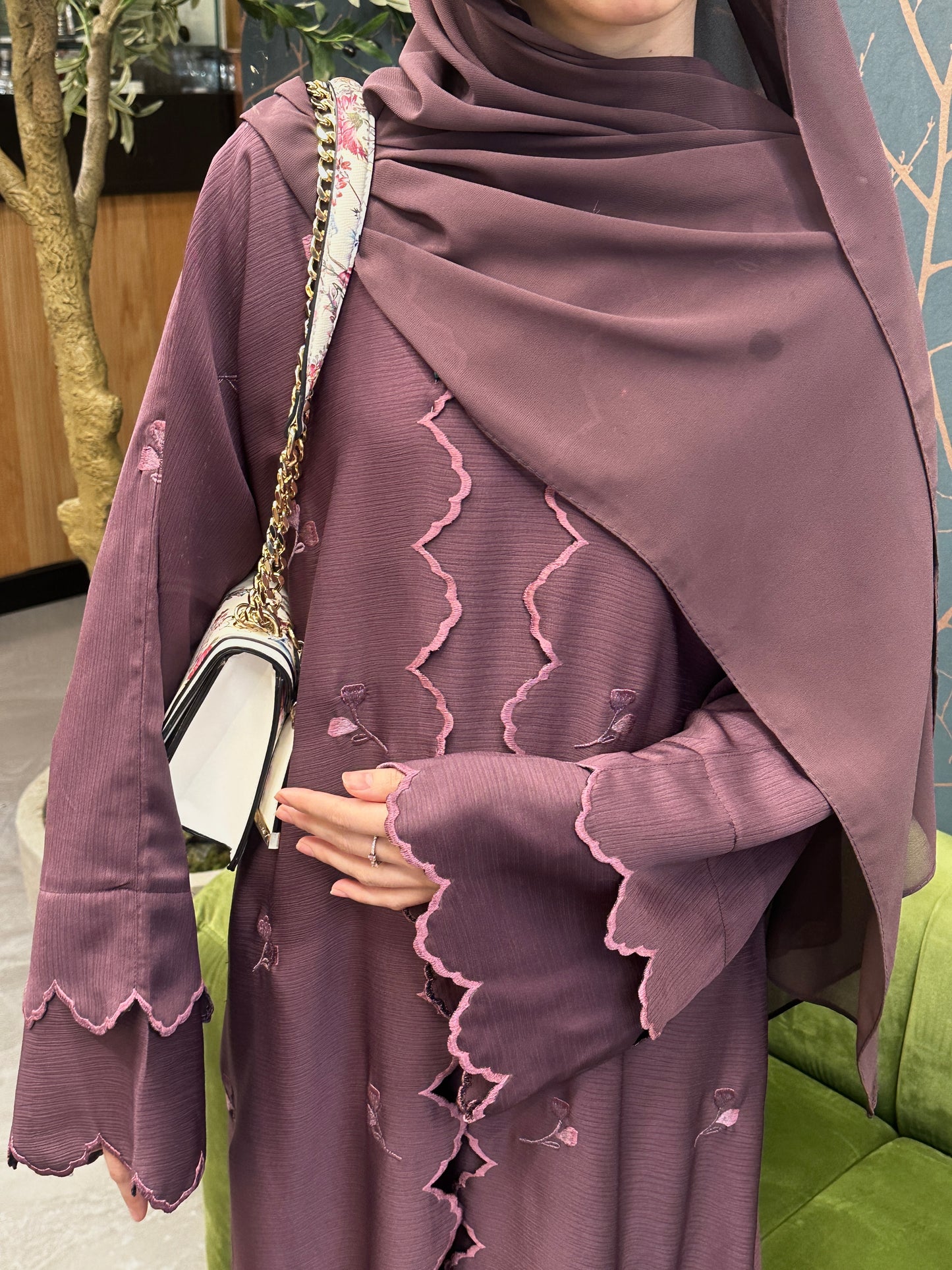 Inara abaya in dark plum