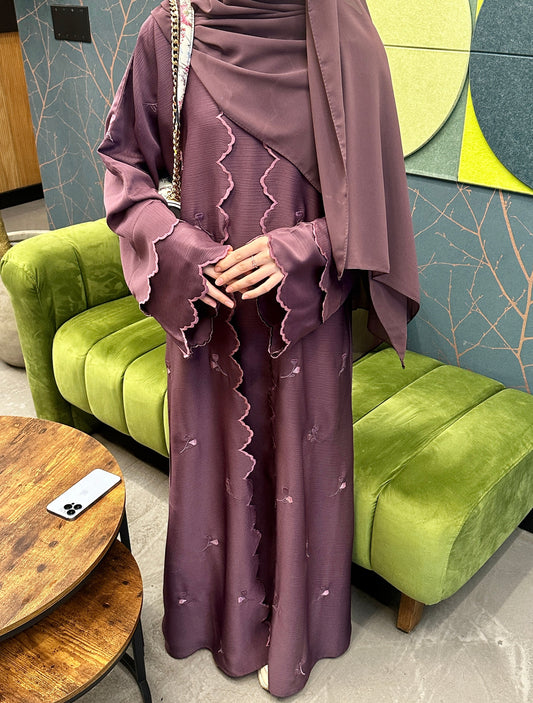 Inara abaya in dark plum