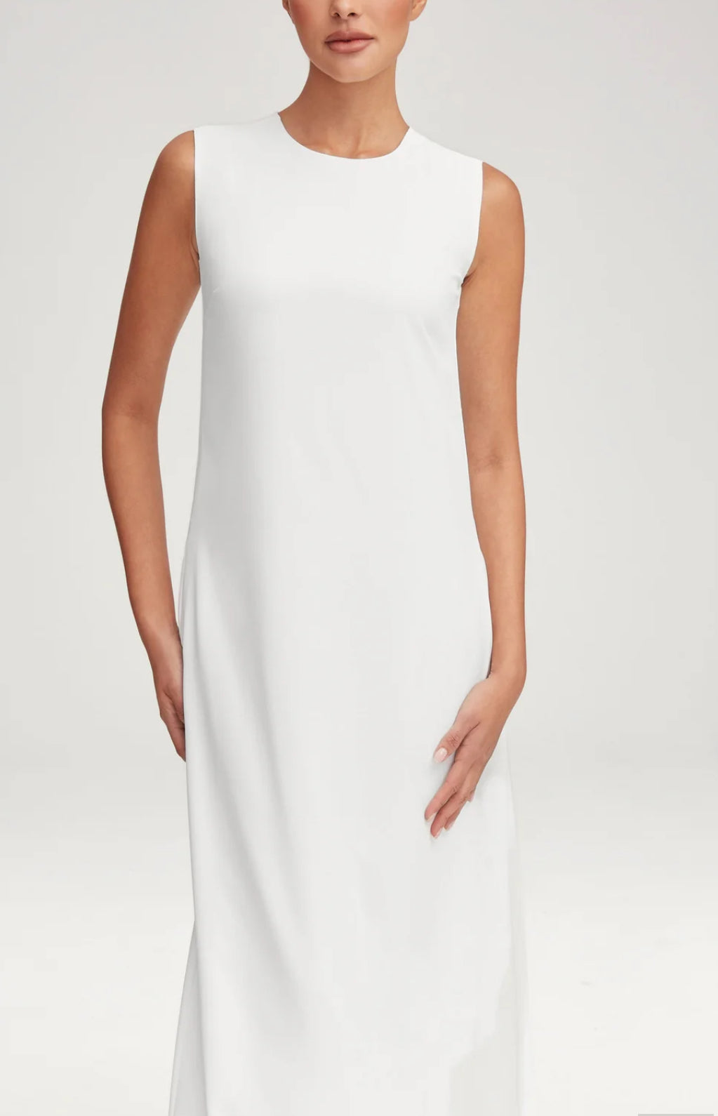 White Sleeveless Maxi Slip Dress