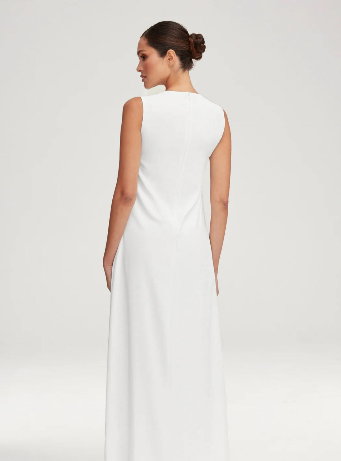 White Sleeveless Maxi Slip Dress