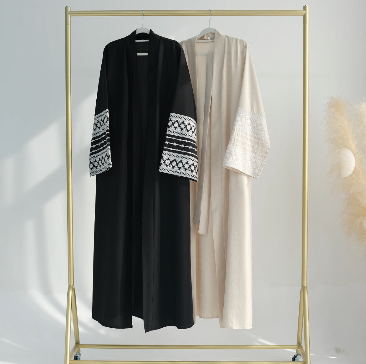 Embroidered open Abaya