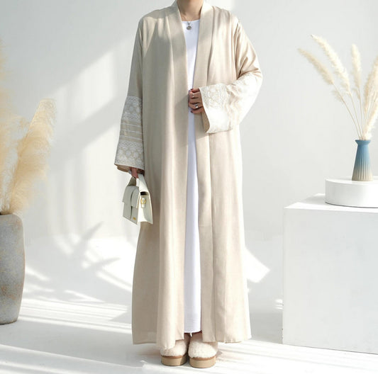Embroidered open Abaya