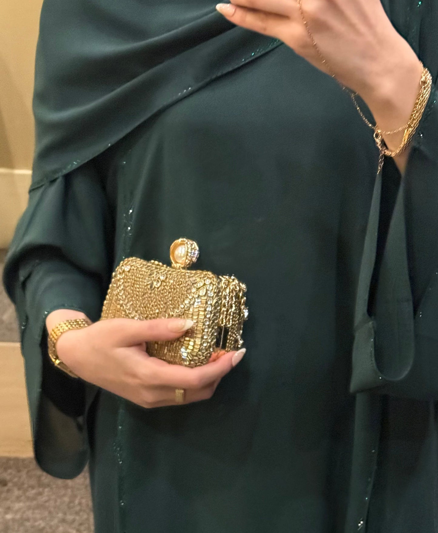 Emerald green Abaya set