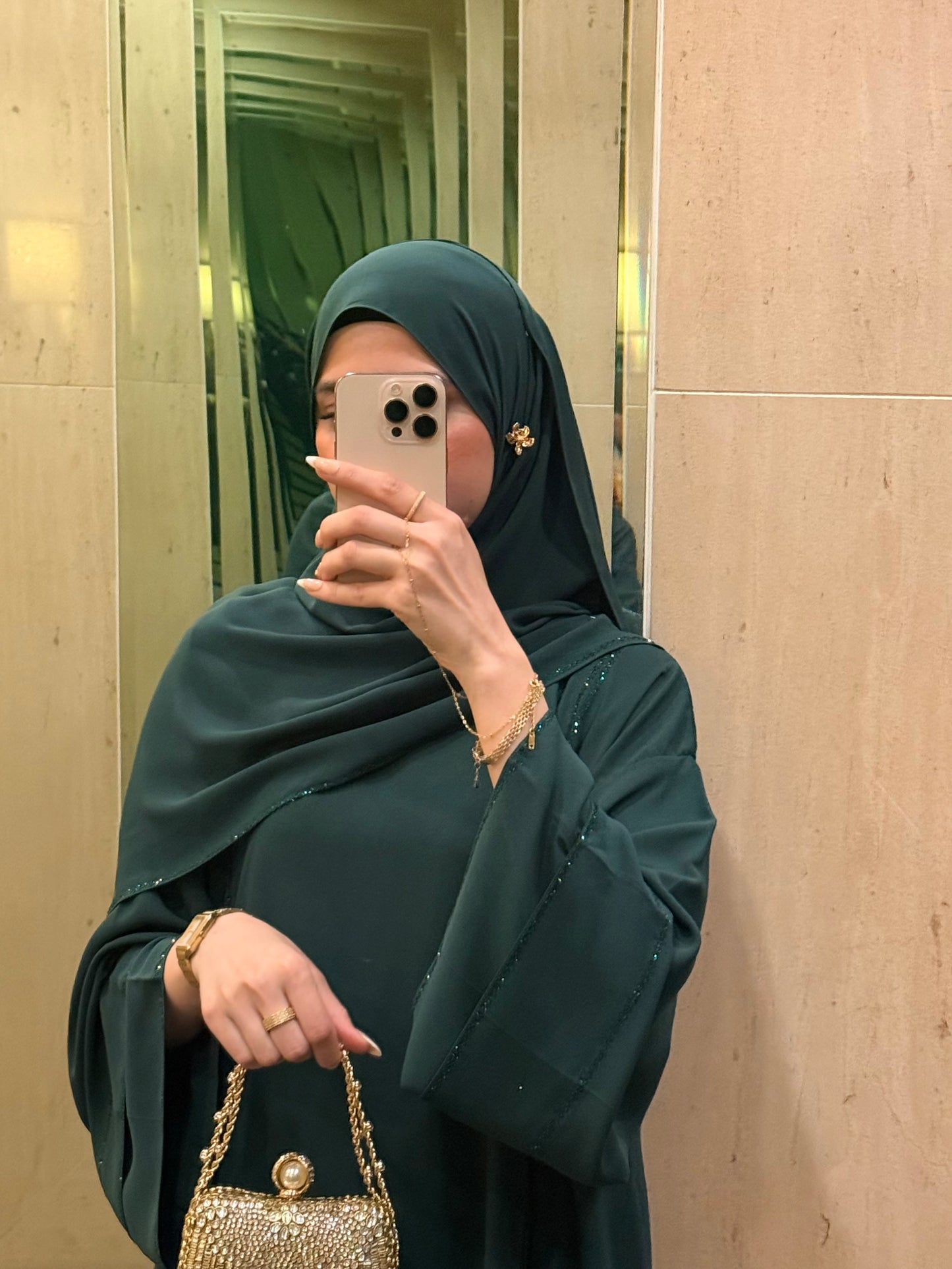 Emerald green Abaya set