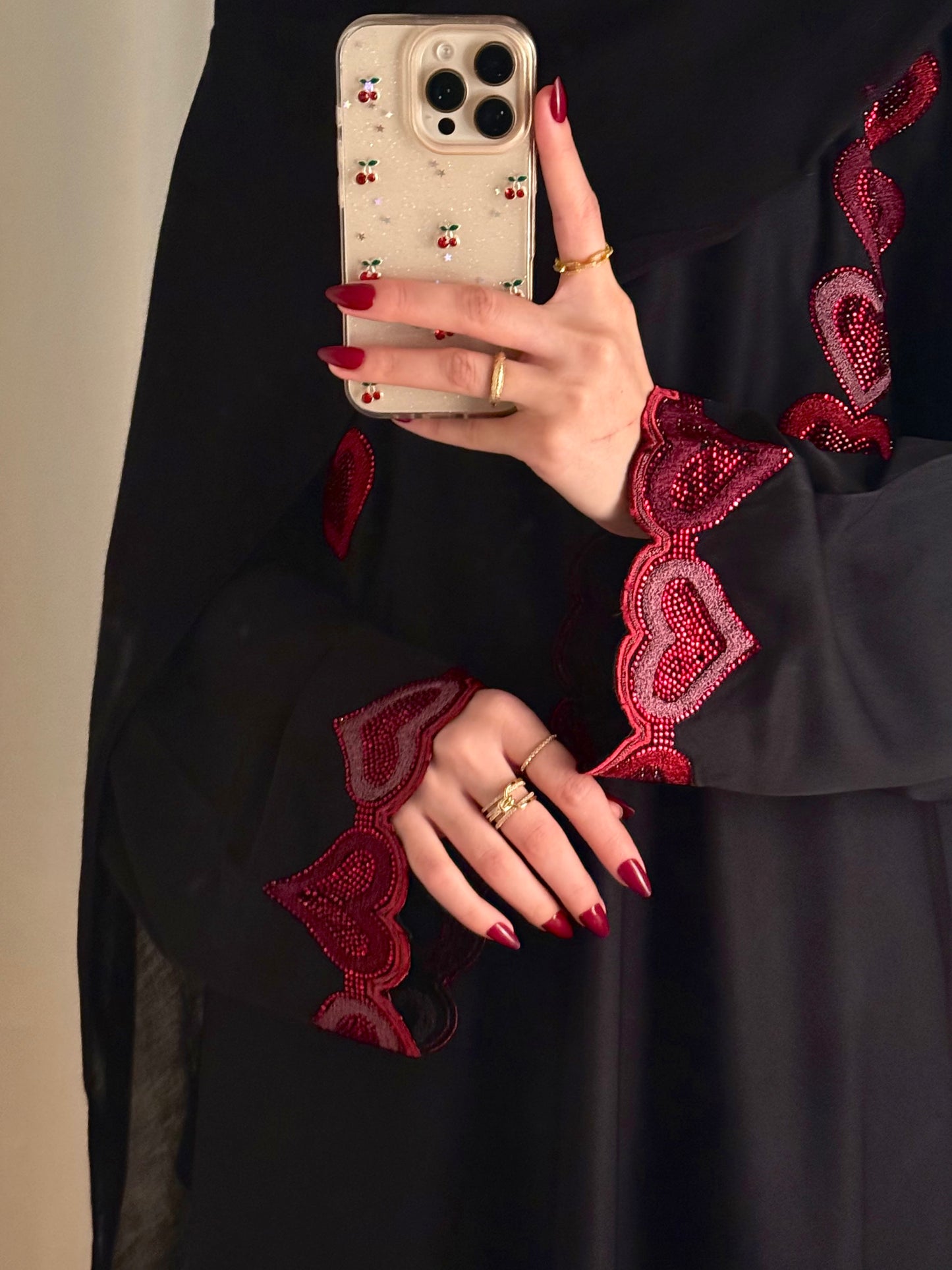 Qalb (closed) Abaya with hijab.