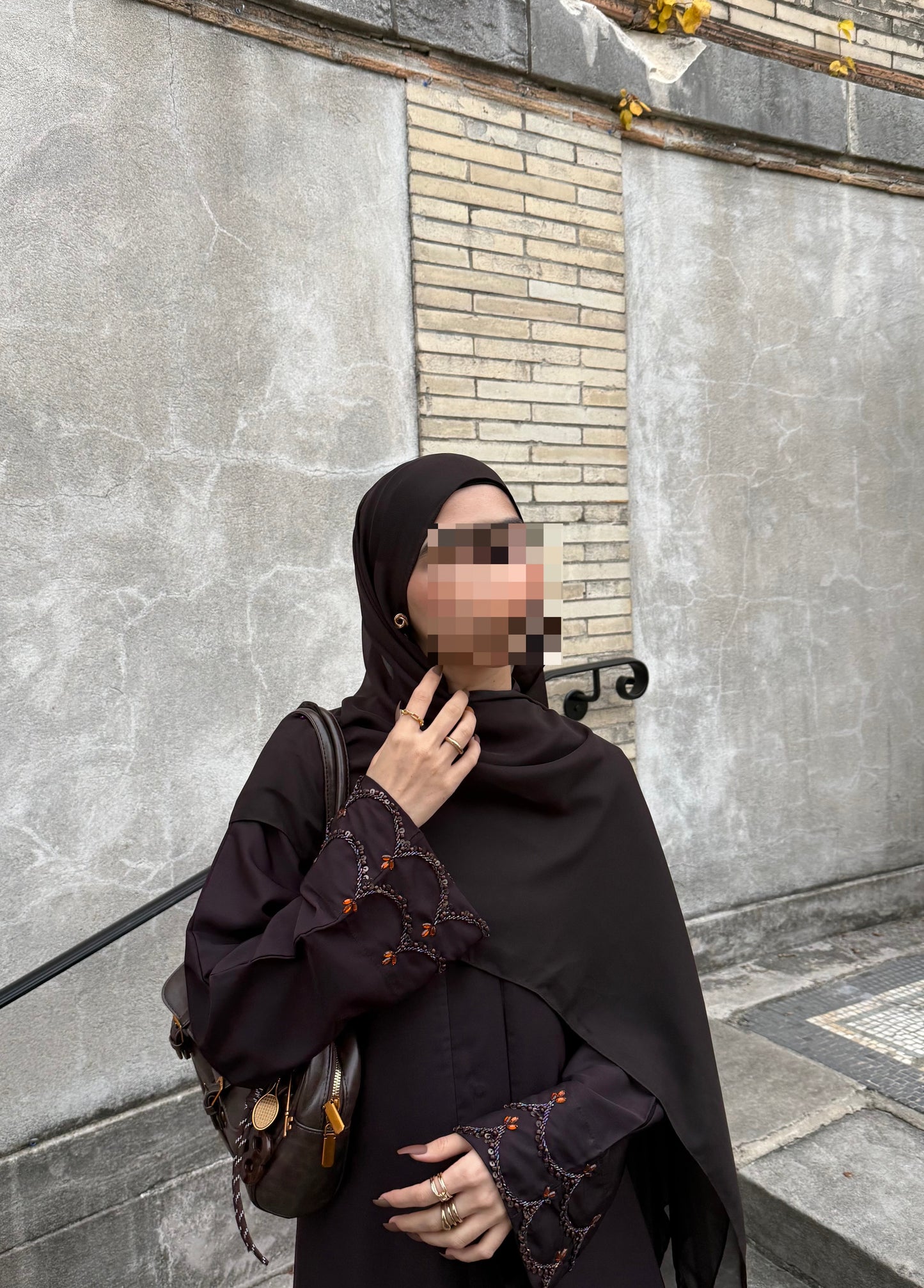 Espresso Abaya without hijab