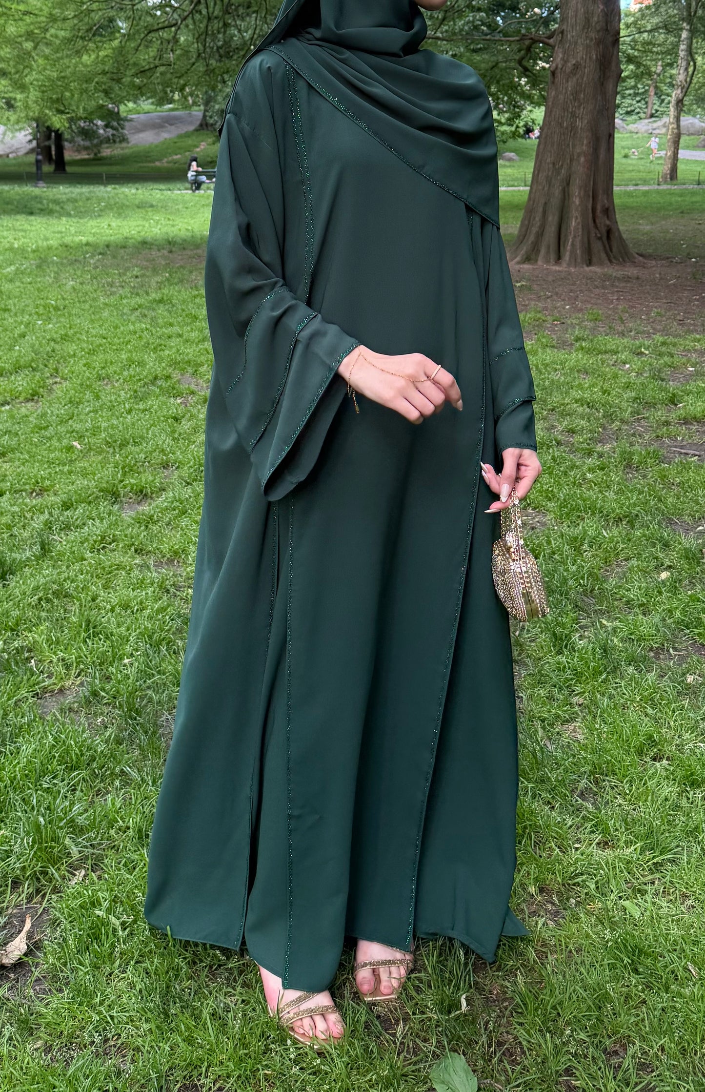 Emerald green Abaya set