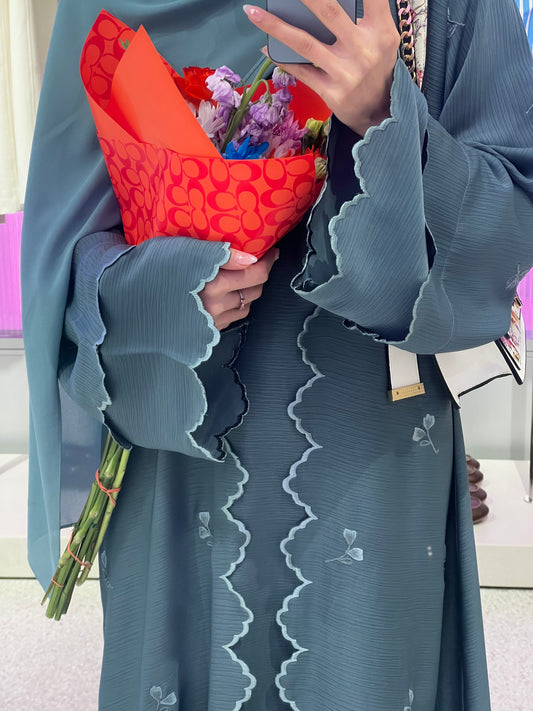 Inaara abaya in Teal blue